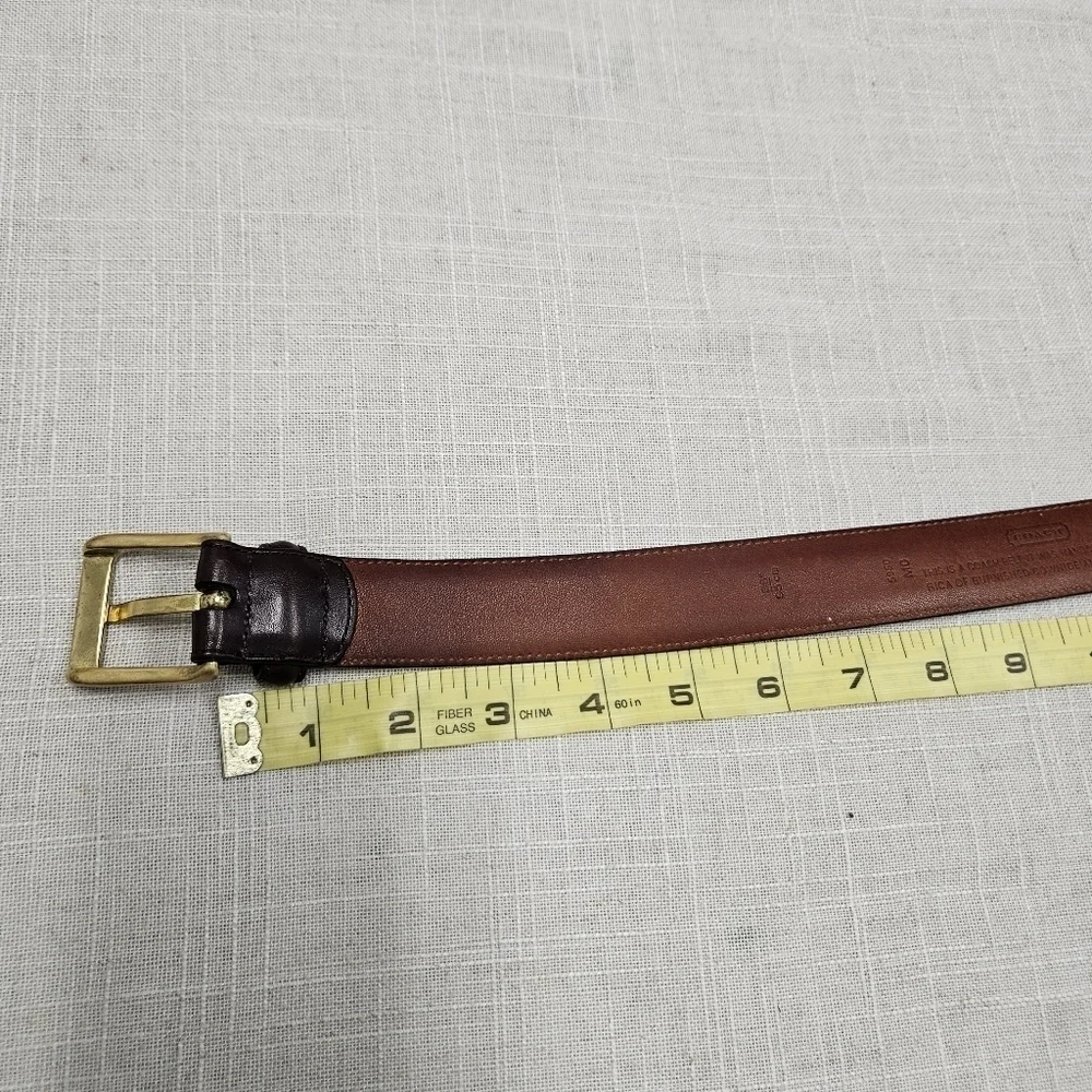Coach Brown Belt Solid Leather Neutral Minimalist Office Business Casual size 38